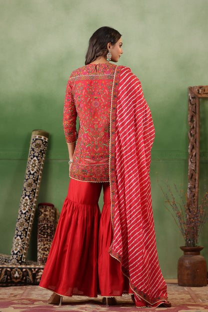 Red Designer Suit Set