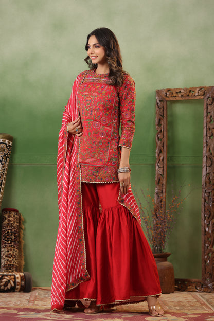 Red Designer Suit Set