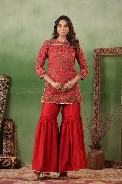 Red Designer Suit Set