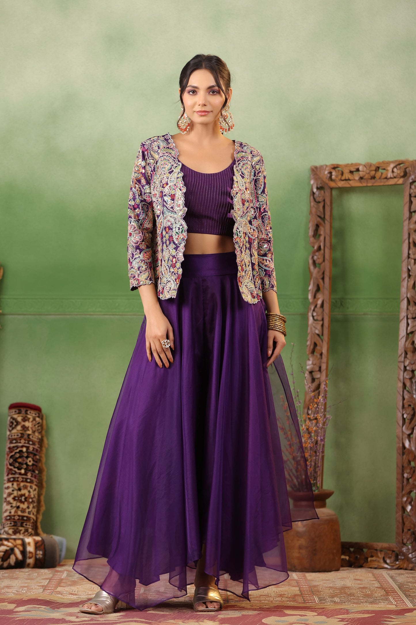 Dark Purple Designer Suit Set