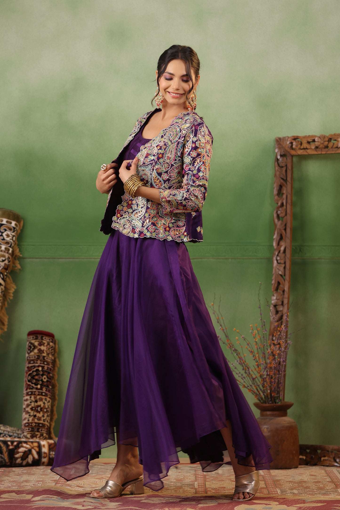 Dark Purple Designer Suit Set