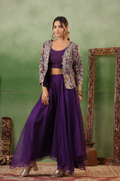 Dark Purple Designer Suit Set