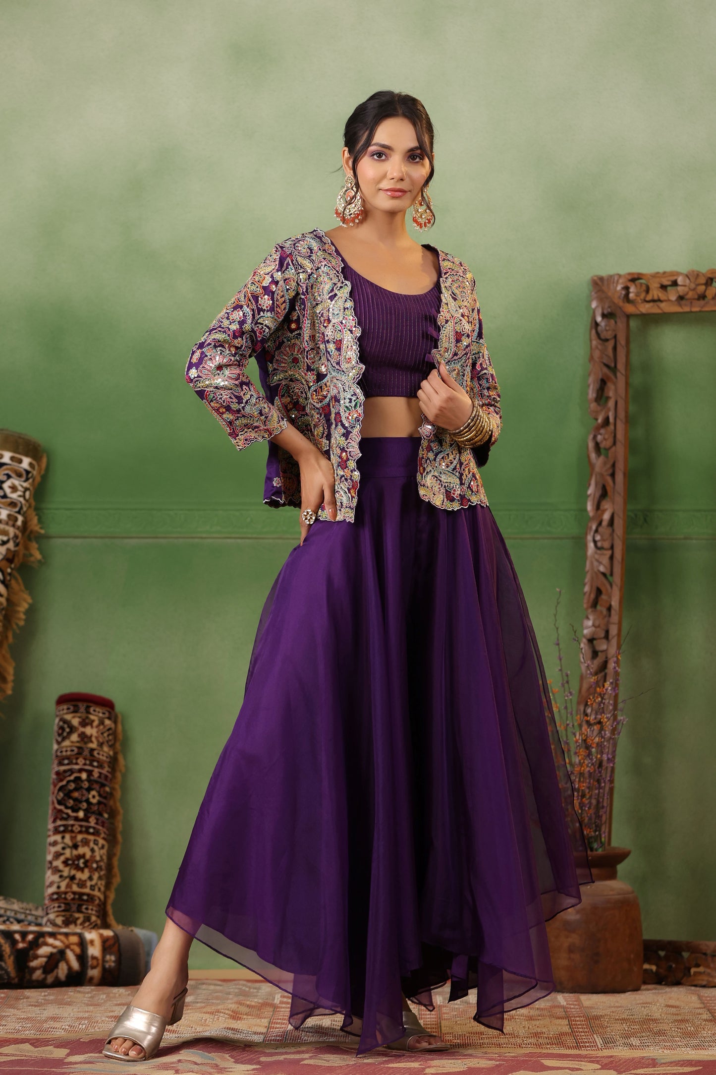 Dark Purple Designer Suit Set