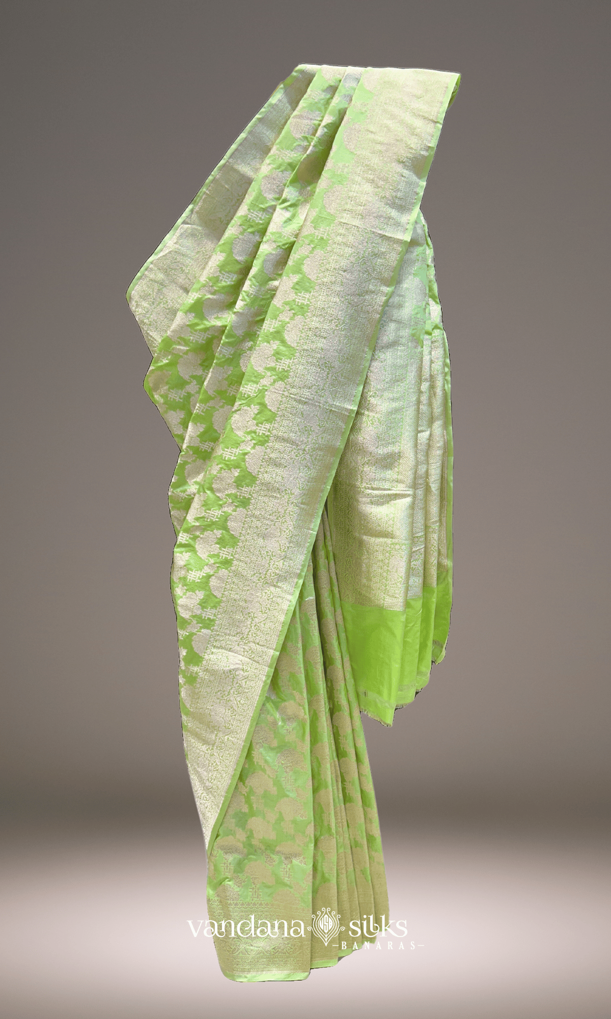 Pista Green Banarasi Silk Saree