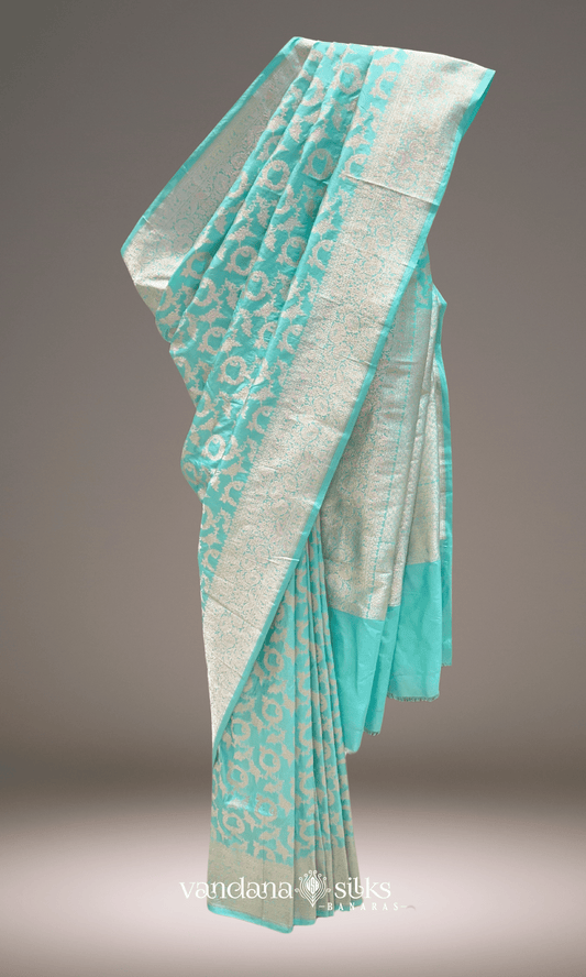 Sea Green Banarasi Silk Saree