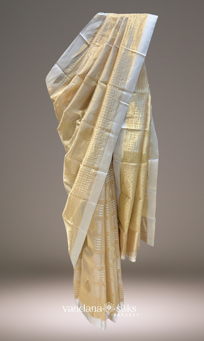 Gold Color Banarasi Tissue Silk Saree