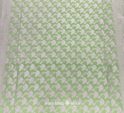 Pista Green Banarasi Silk Saree