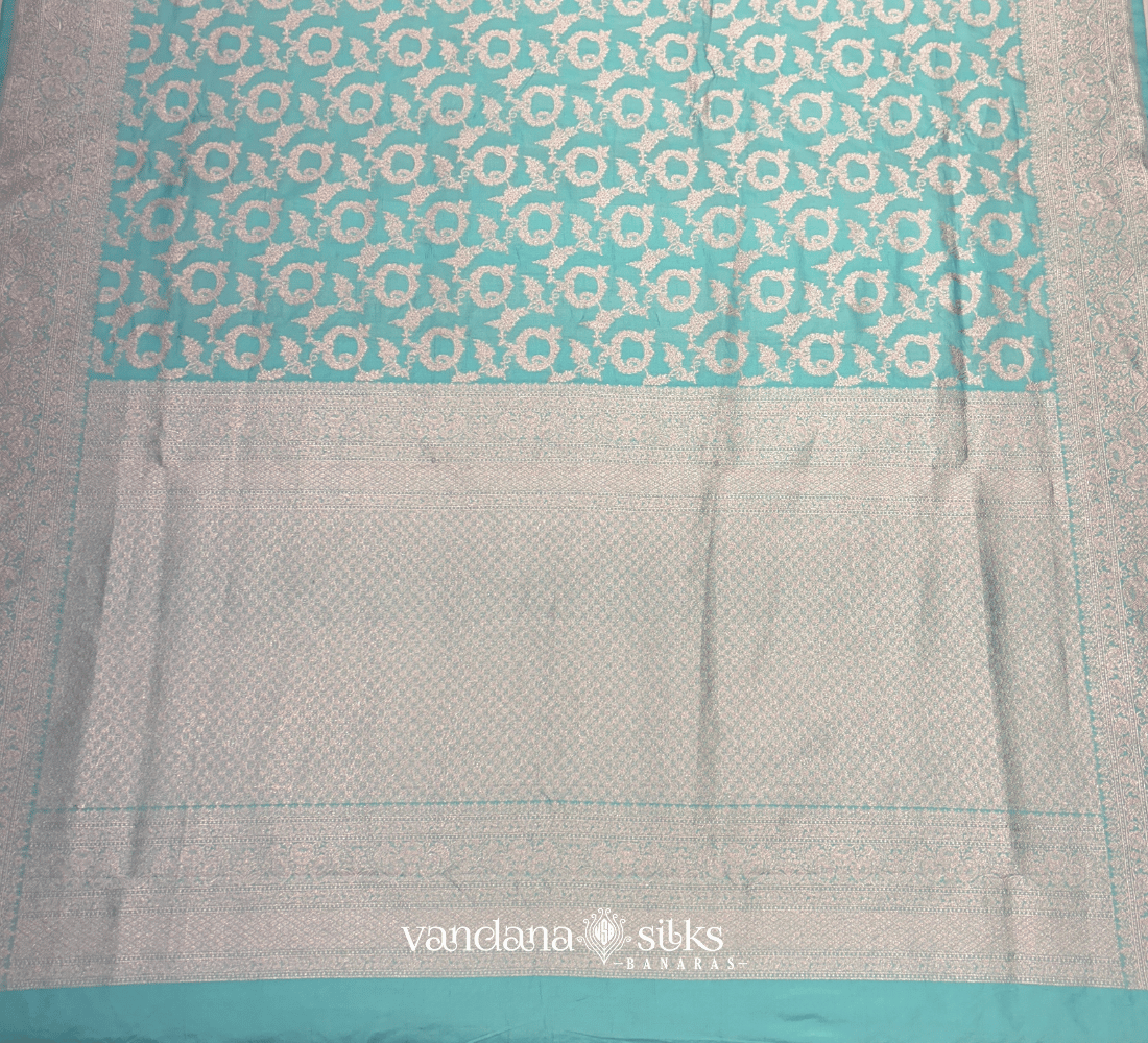 Sea Green Banarasi Silk Saree