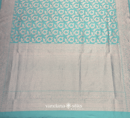 Sea Green Banarasi Silk Saree