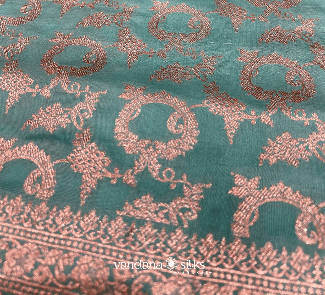 Sea Green Banarasi Silk Saree