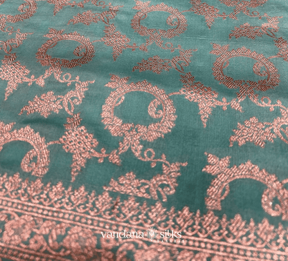 Sea Green Banarasi Silk Saree