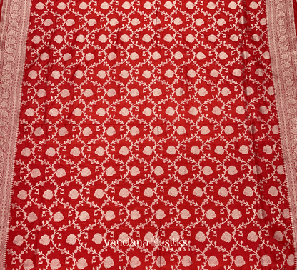 Red Colored Banarasi Silk Saree