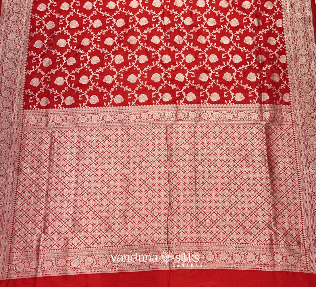 Red Colored Banarasi Silk Saree