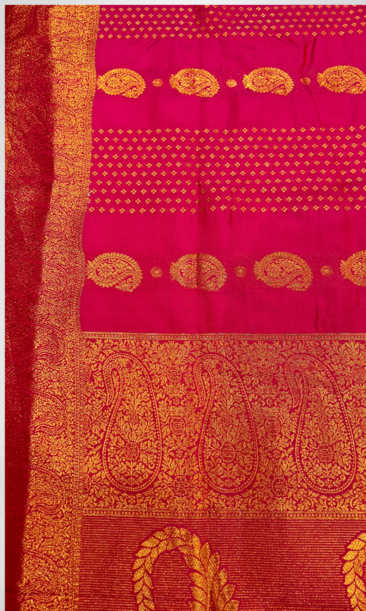 Magenta Pink Banarasi Blend Silk Saree