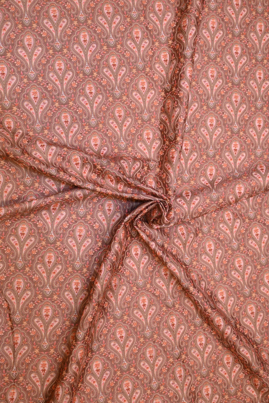 Traditional Rust Printed Silk Fabric